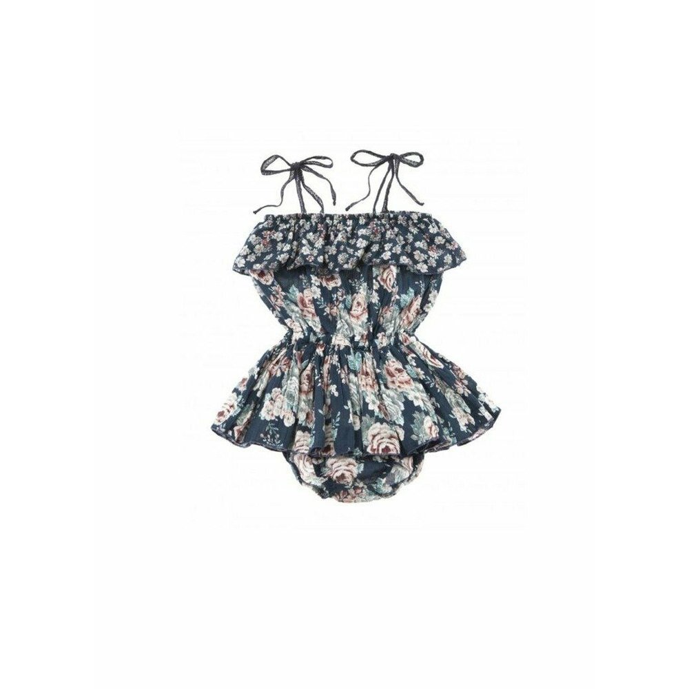 Tocoto Vintage Baby Romper in Flower Print 6 Month